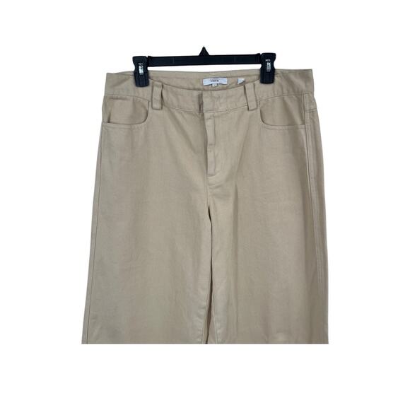 Vince Pants Washed Cotton Twill Wide-Leg light tan size 12 - Picture 3 of 7